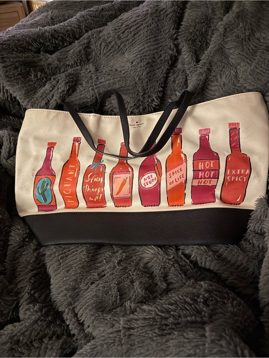 kate spade Handbags - kate spade Cream Tote with Colorful Hot Sauce Bottle Print